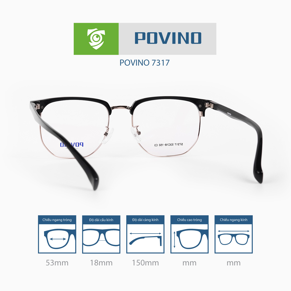 Gọng kính POVINO PO7317 - Ảnh 7
