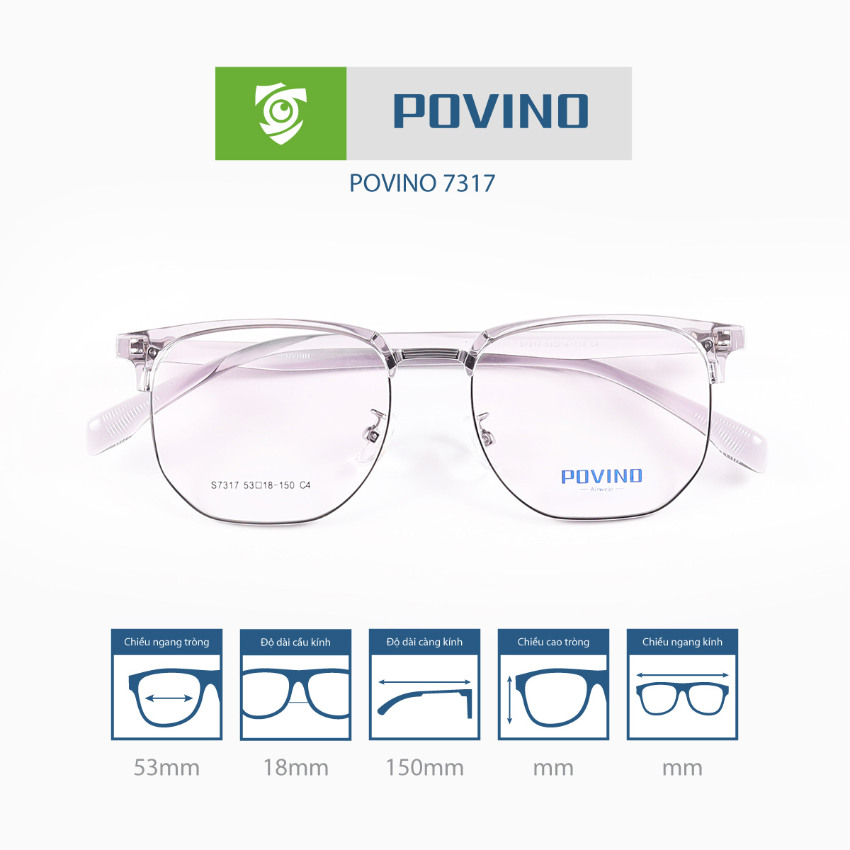 Gọng kính POVINO PO7317 - Ảnh 4