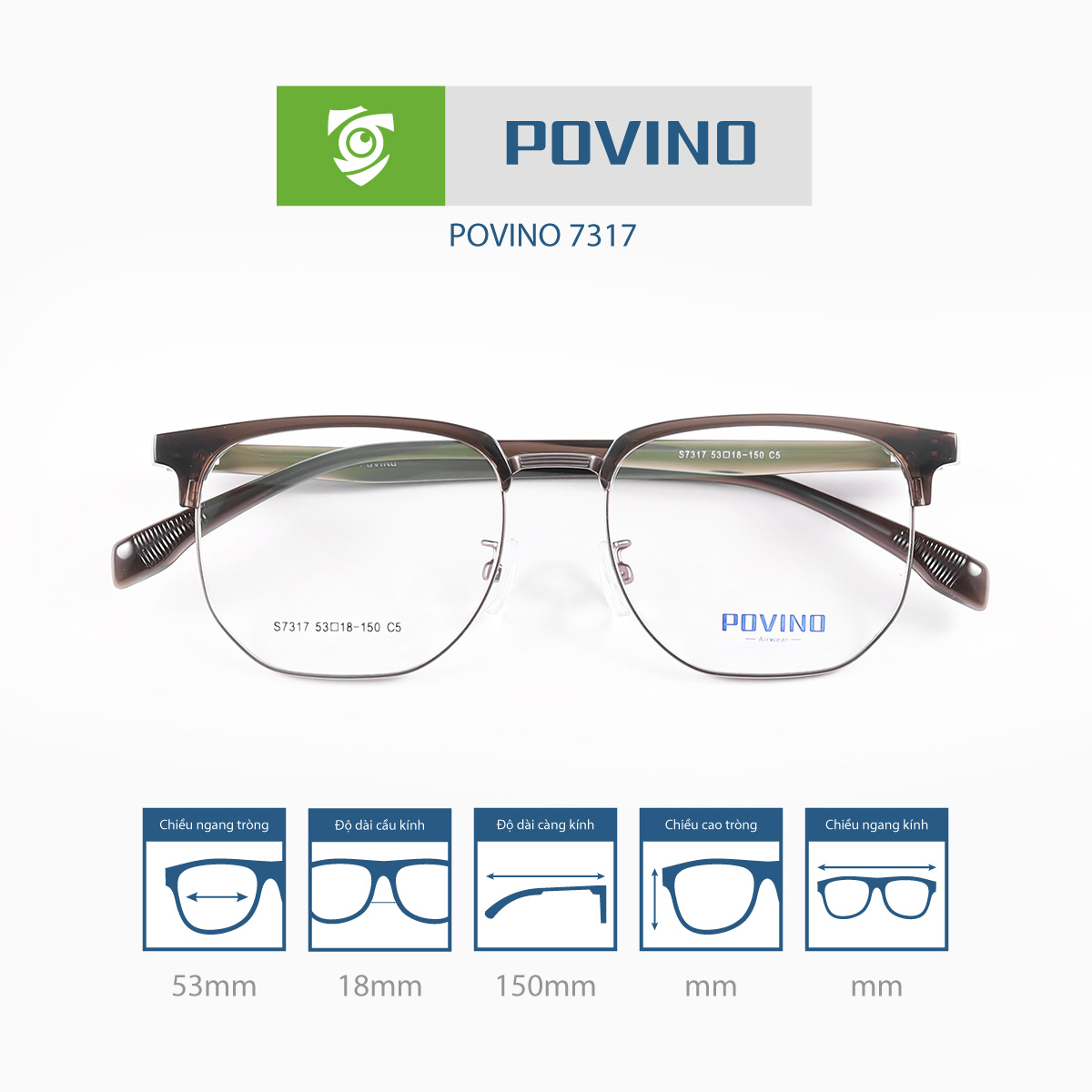 Gọng kính POVINO PO7317 - Ảnh 2