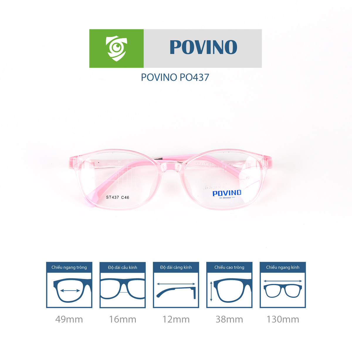 Gọng kính trẻ em POVINO PO437