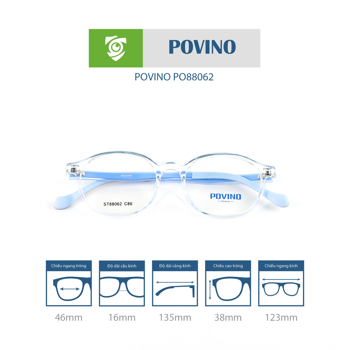 Gọng kính trẻ em POVINO PO88062 - Ảnh 2