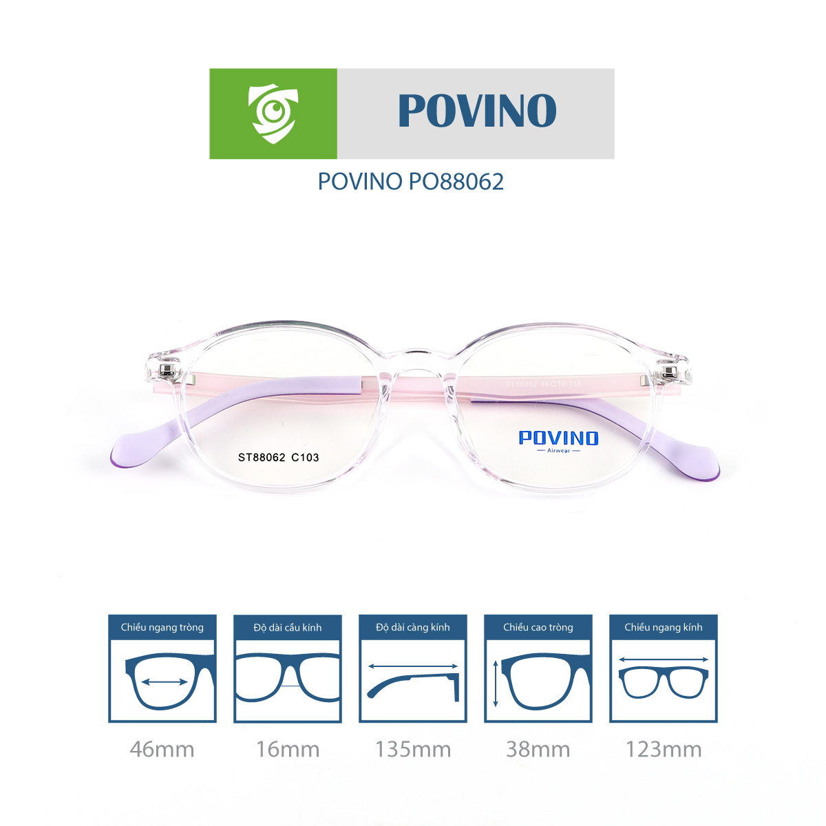 Gọng kính trẻ em POVINO PO88062 - Ảnh 12
