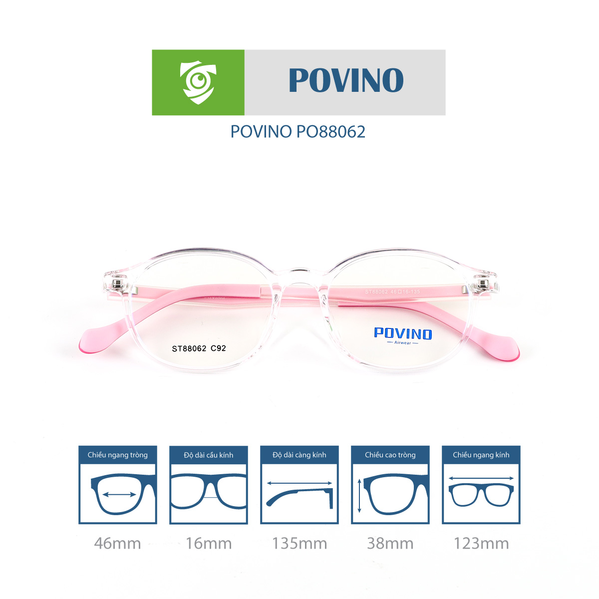 Gọng kính trẻ em POVINO PO88062 - Ảnh 3