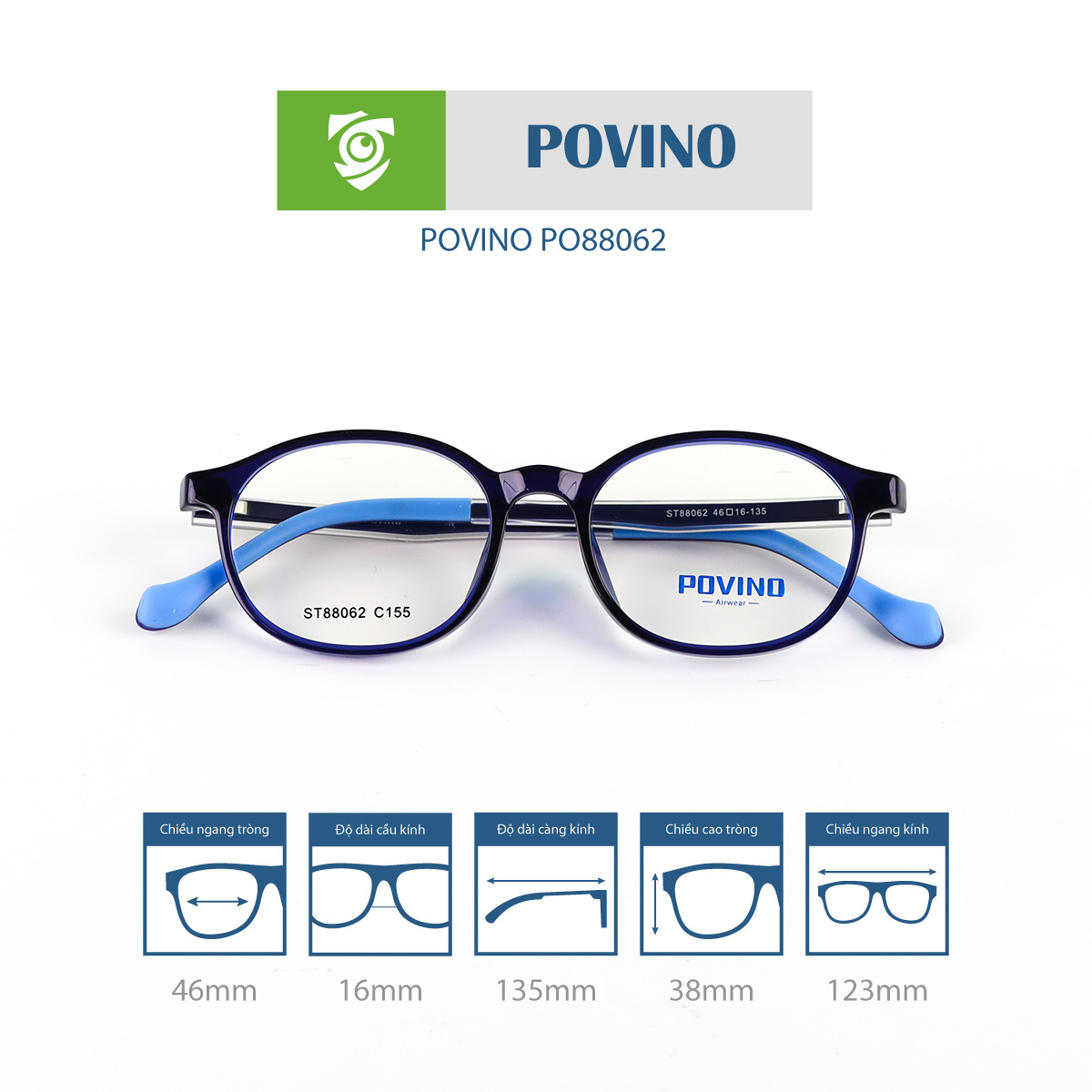 Gọng kính trẻ em POVINO PO88062 - Ảnh 4