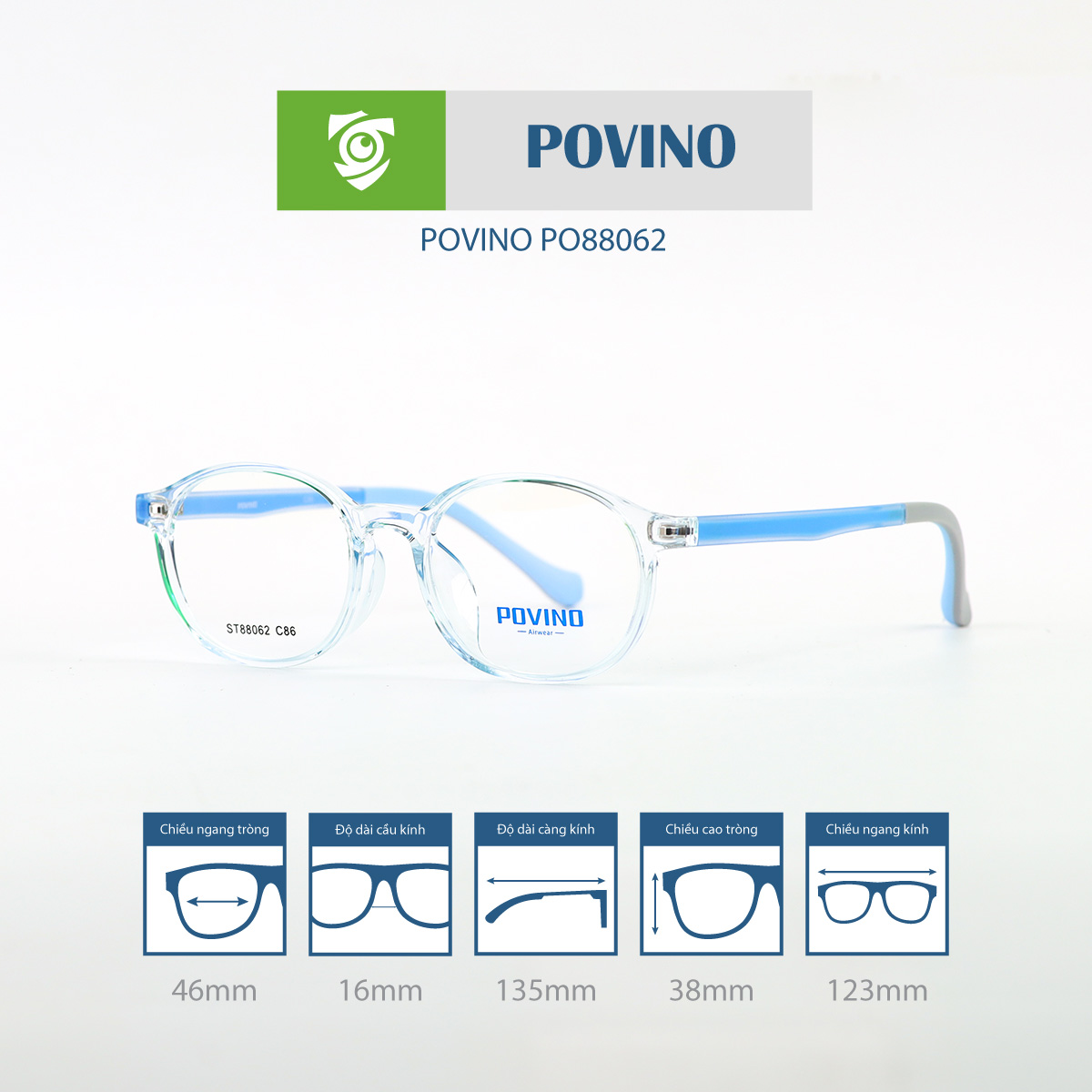 Gọng kính trẻ em POVINO PO88062 - Ảnh 5