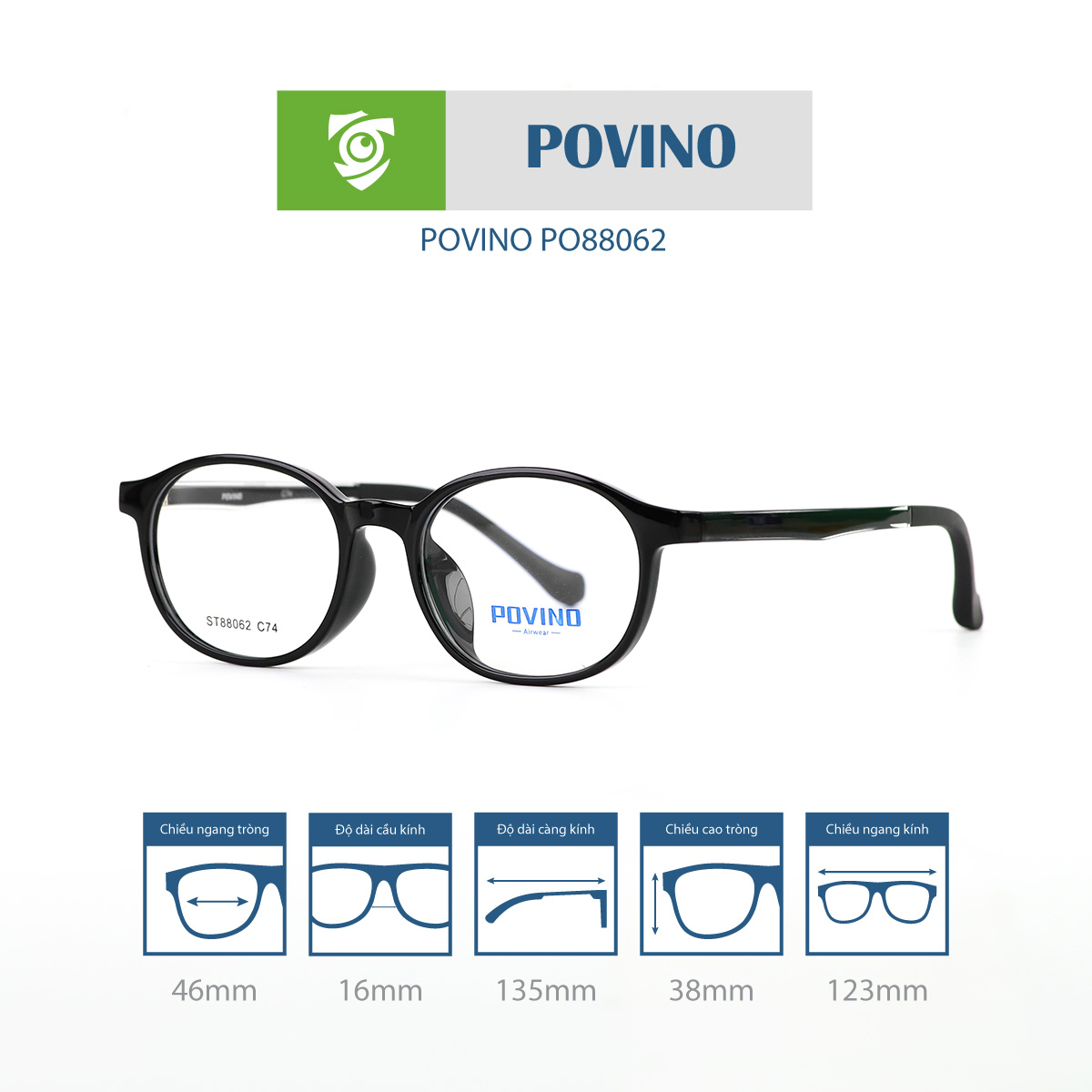 Gọng kính trẻ em POVINO PO88062 - Ảnh 7