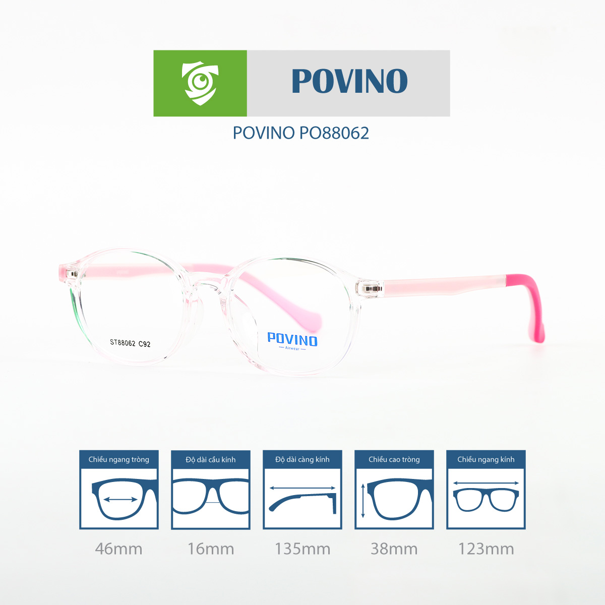 Gọng kính trẻ em POVINO PO88062 - Ảnh 8