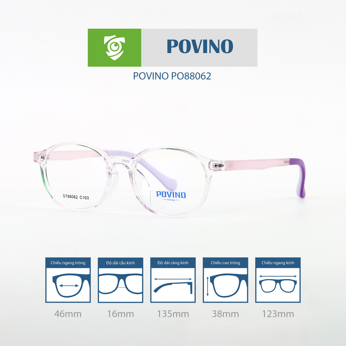 Gọng kính trẻ em POVINO PO88062 - Ảnh 9