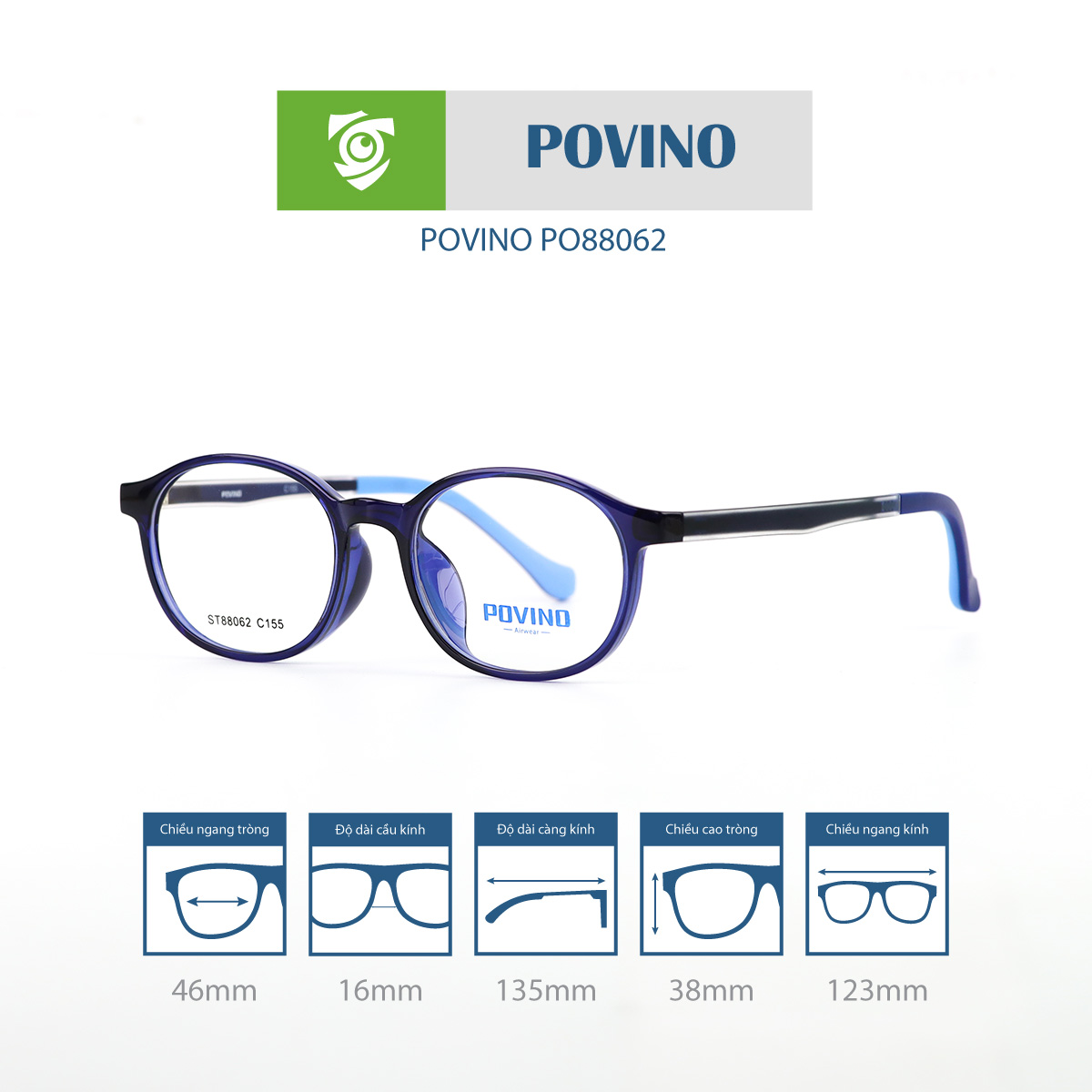 Gọng kính trẻ em POVINO PO88062 - Ảnh 10