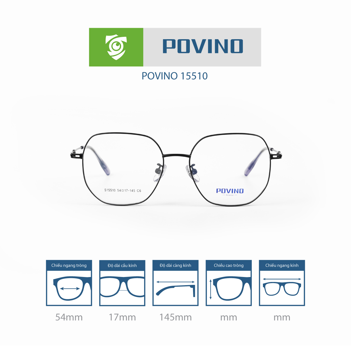 Gọng kính POVINO PO15510 - Ảnh 1