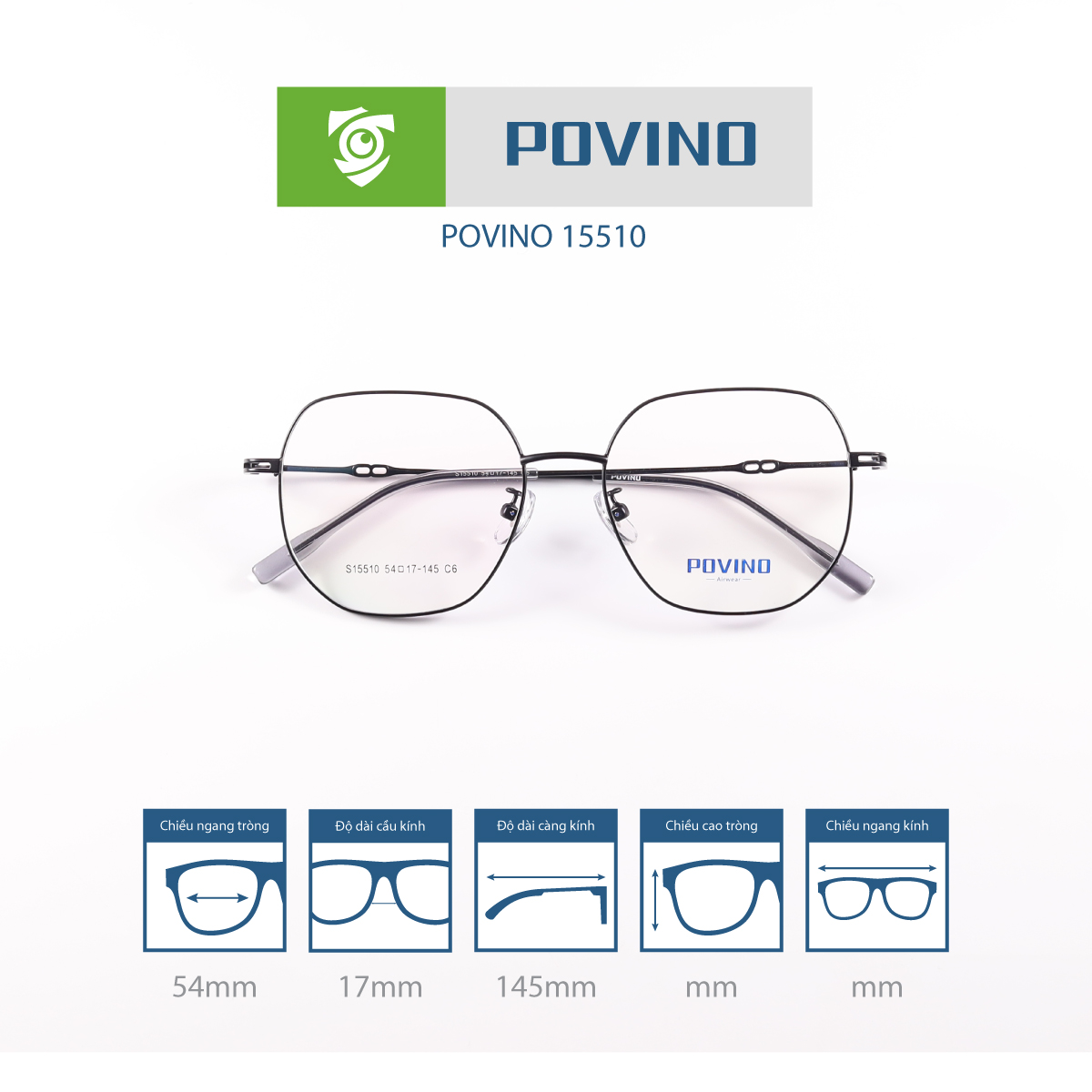 Gọng kính POVINO PO15510 - Ảnh 5