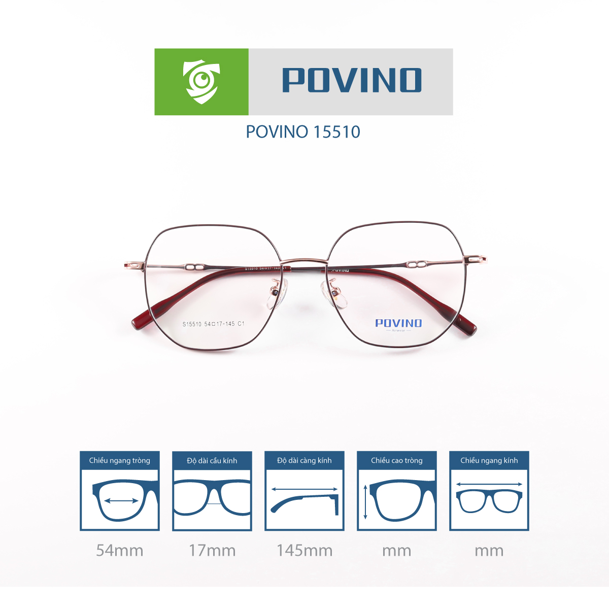 Gọng kính POVINO PO15510 - Ảnh 3