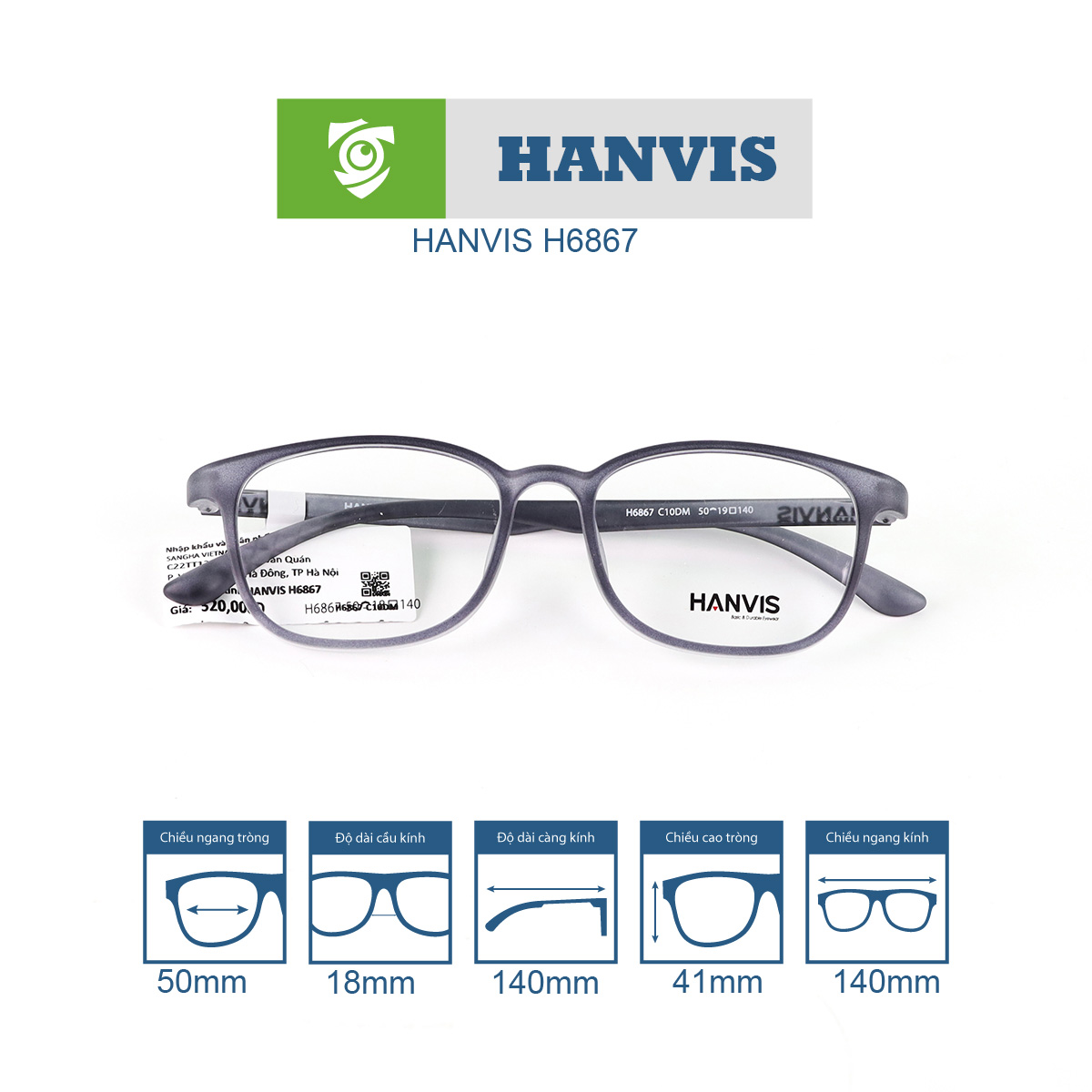 Gọng kính HANVIS H6867 - Ảnh 9