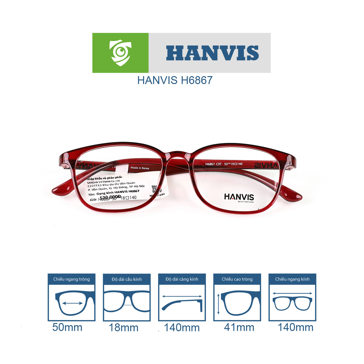 Gọng kính HANVIS H6867 - Ảnh 12