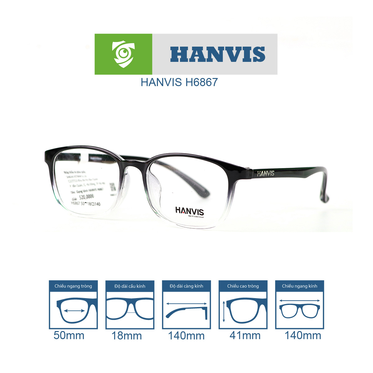 Gọng kính HANVIS H6867 - Ảnh 3