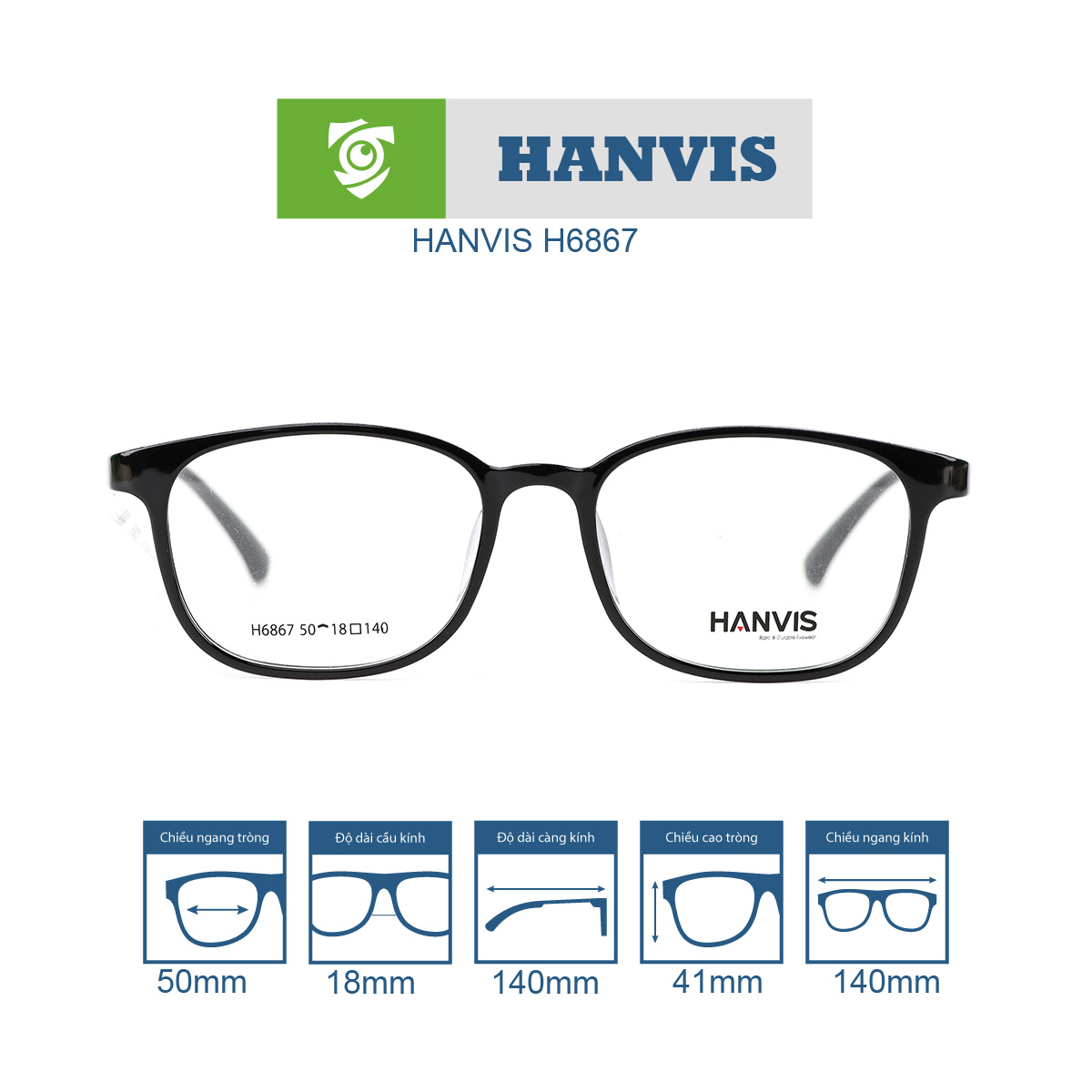 Gọng kính HANVIS H6867 - Ảnh 1