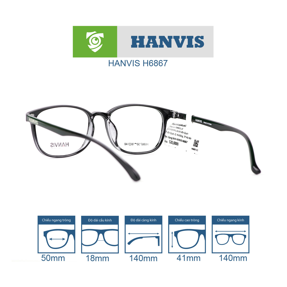 Gọng kính HANVIS H6867 - Ảnh 4