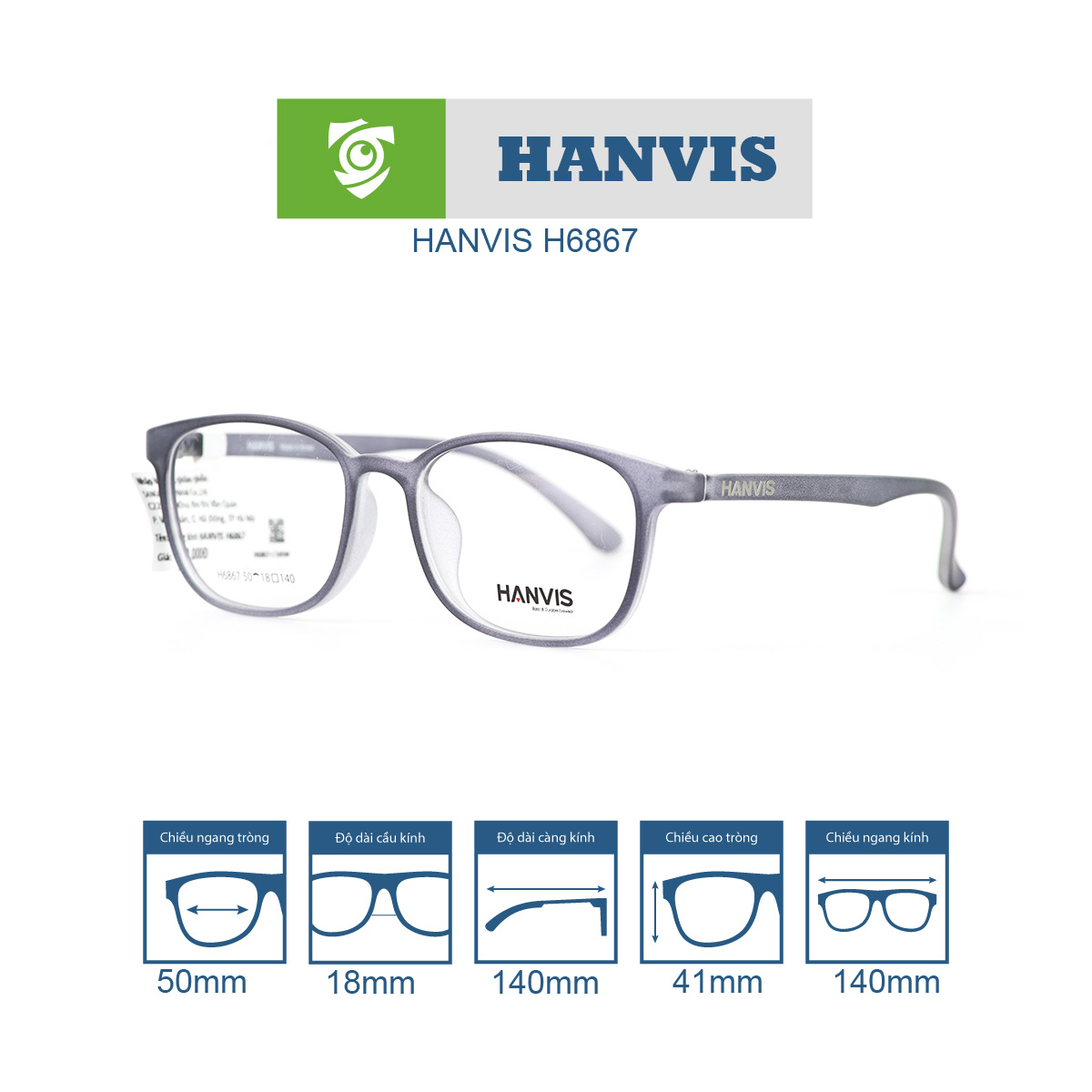 Gọng kính HANVIS H6867 - Ảnh 6
