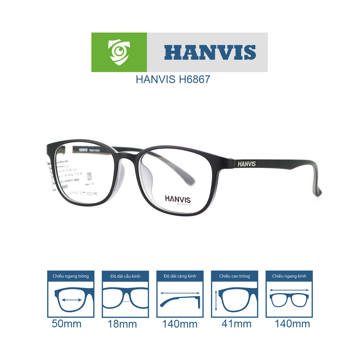 Gọng kính HANVIS H6867 - Ảnh 7