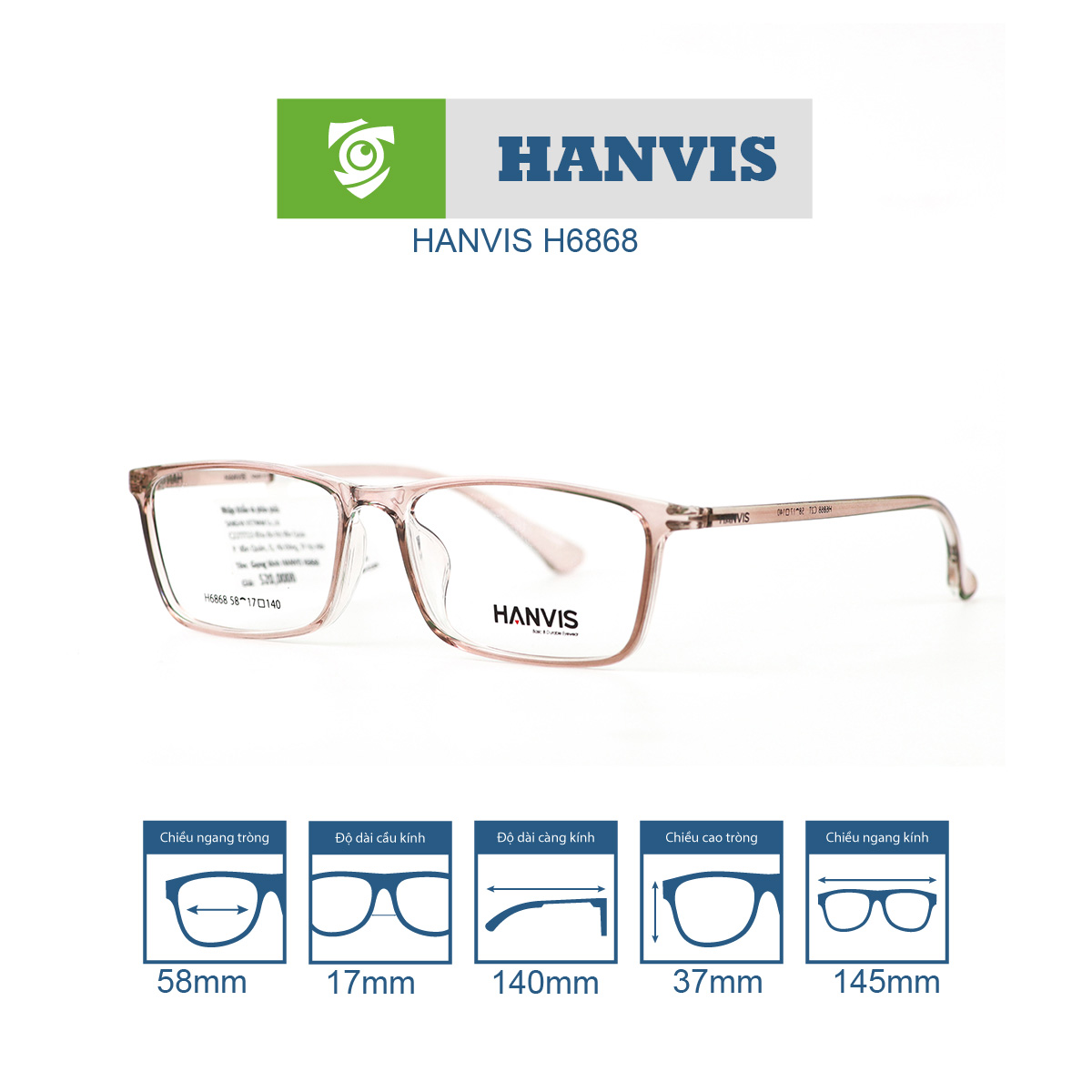 Gọng kính HANVIS H6868