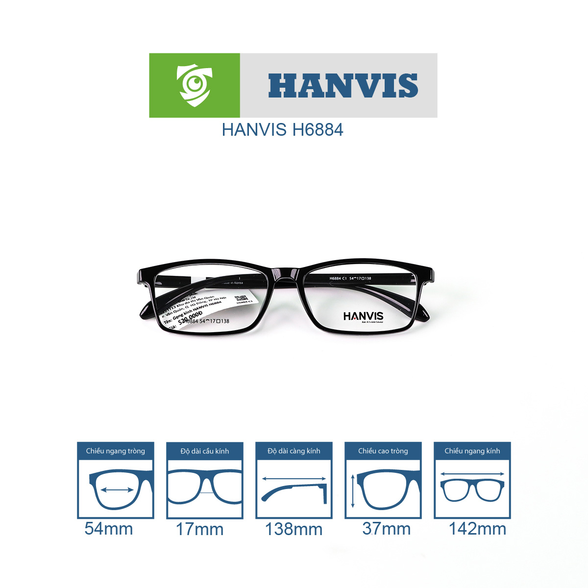 Gọng kính HANVIS H6884 - Ảnh 2