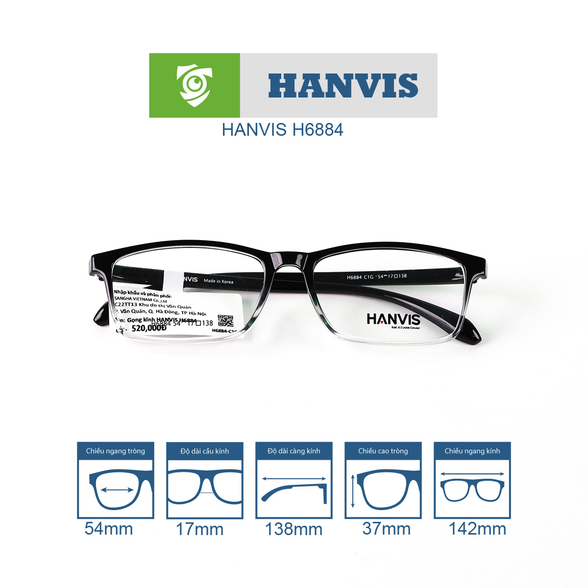 Gọng kính HANVIS H6884 - Ảnh 12
