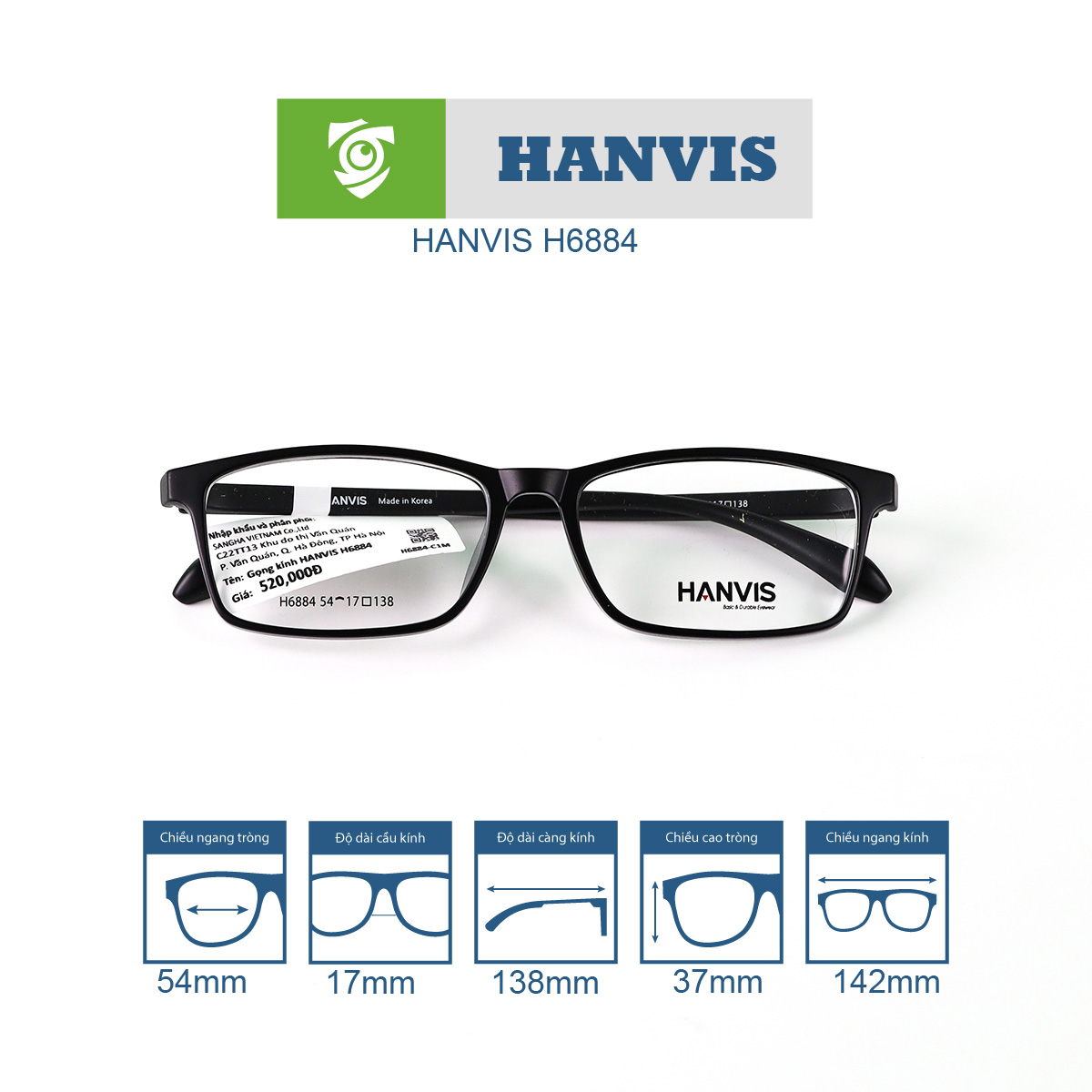 Gọng kính HANVIS H6884 - Ảnh 13