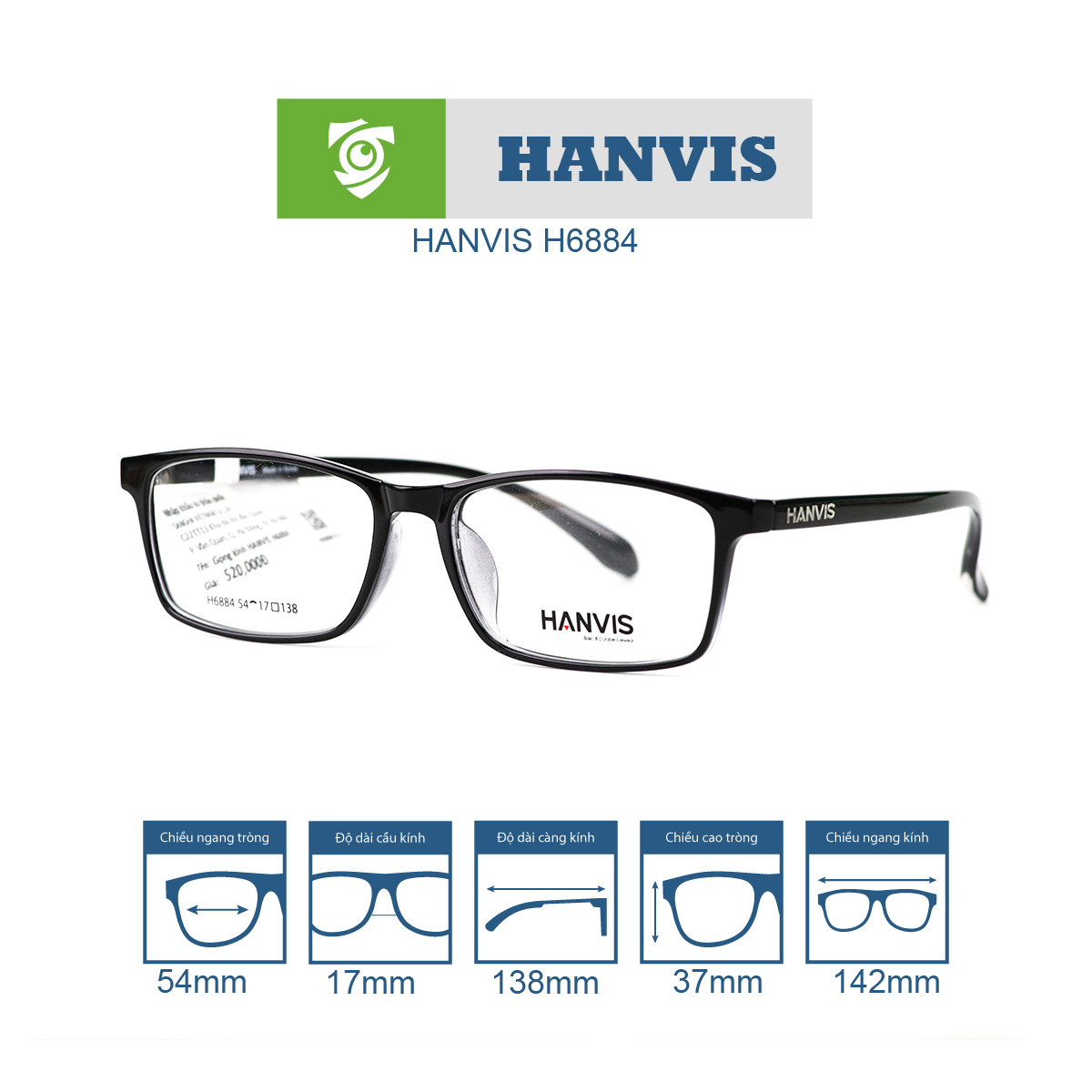 Gọng kính HANVIS H6884 - Ảnh 4