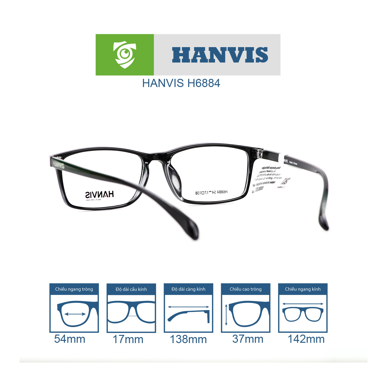 Gọng kính HANVIS H6884 - Ảnh 5