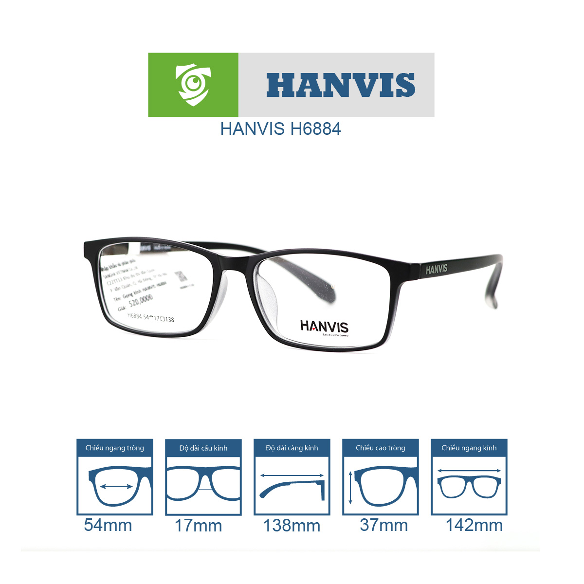 Gọng kính HANVIS H6884 - Ảnh 6