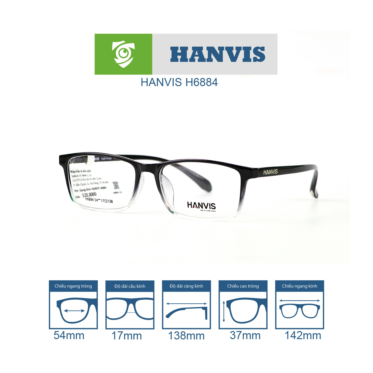 Gọng kính HANVIS H6884 - Ảnh 8