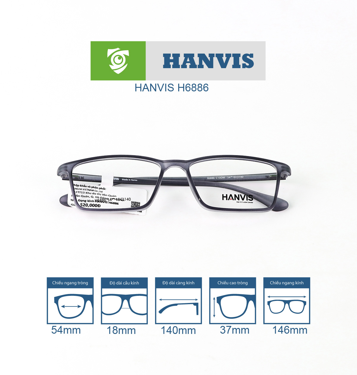 Gọng kính HANVIS H6886 - Ảnh 14