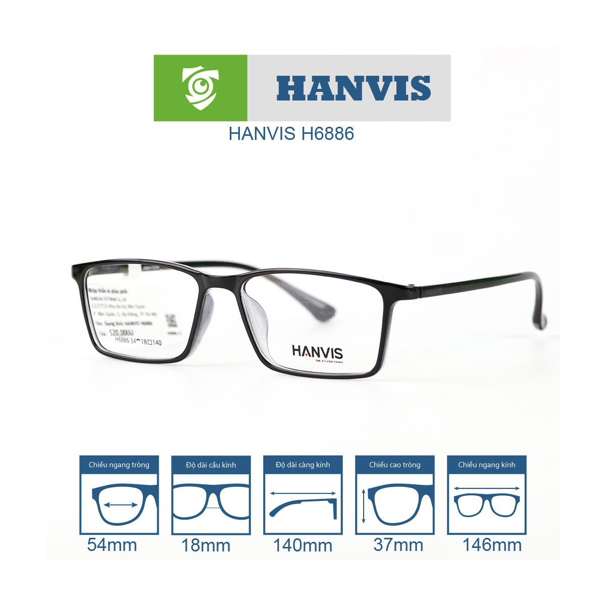Gọng kính HANVIS H6886 - Ảnh 4