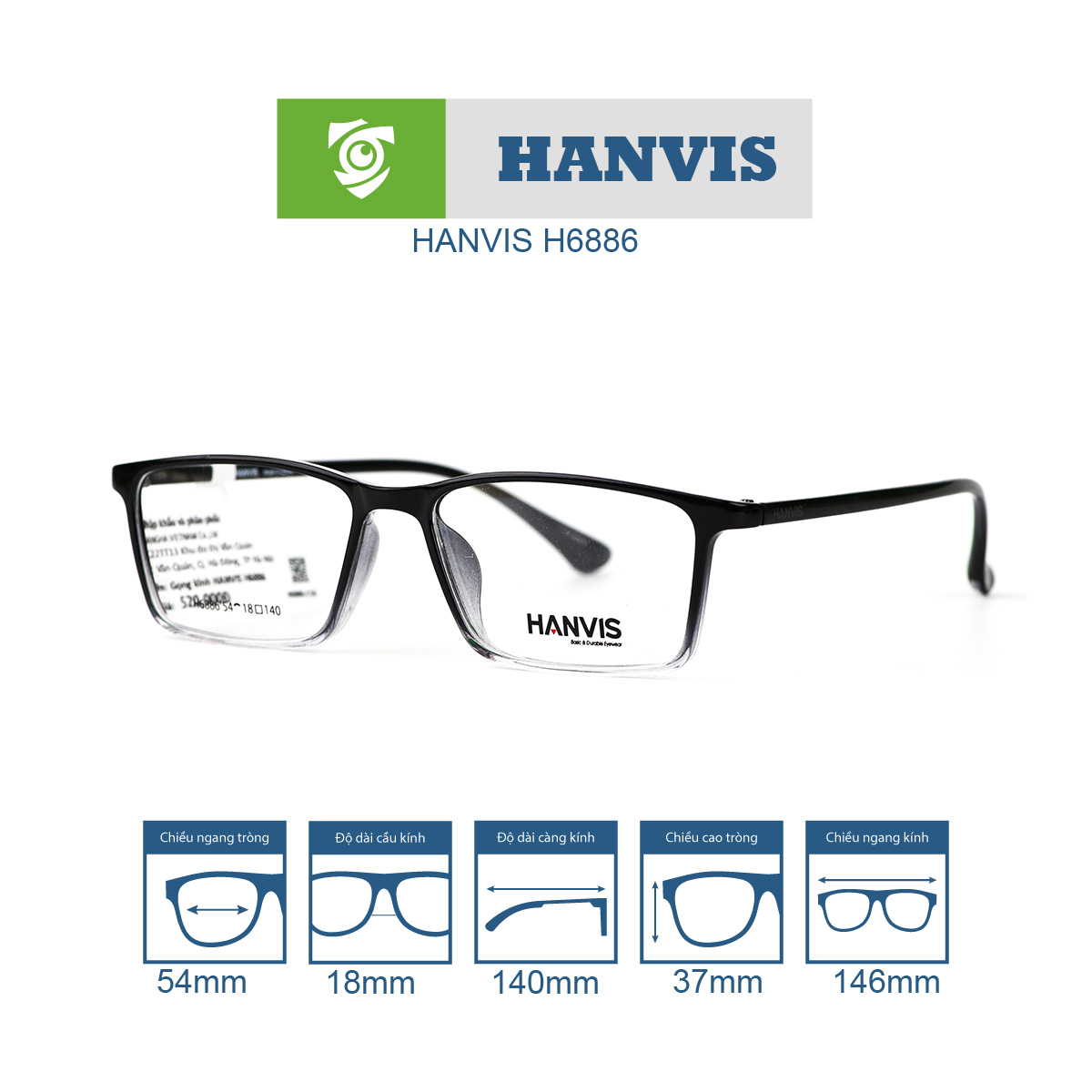 Gọng kính HANVIS H6886 - Ảnh 16