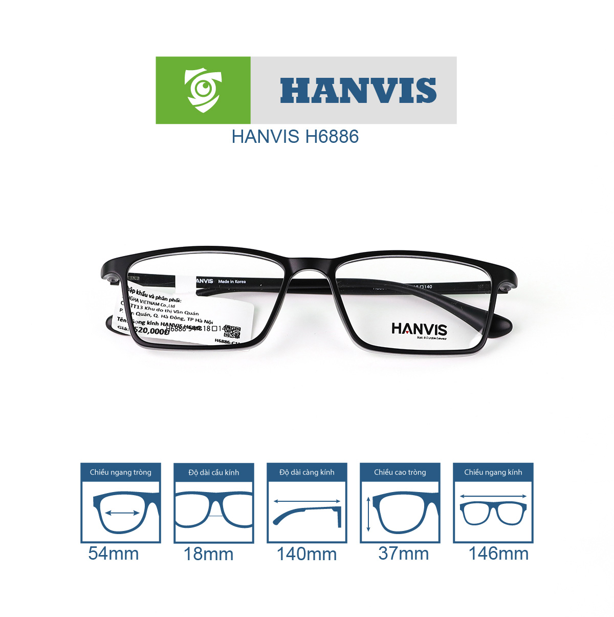 Gọng kính HANVIS H6886 - Ảnh 13
