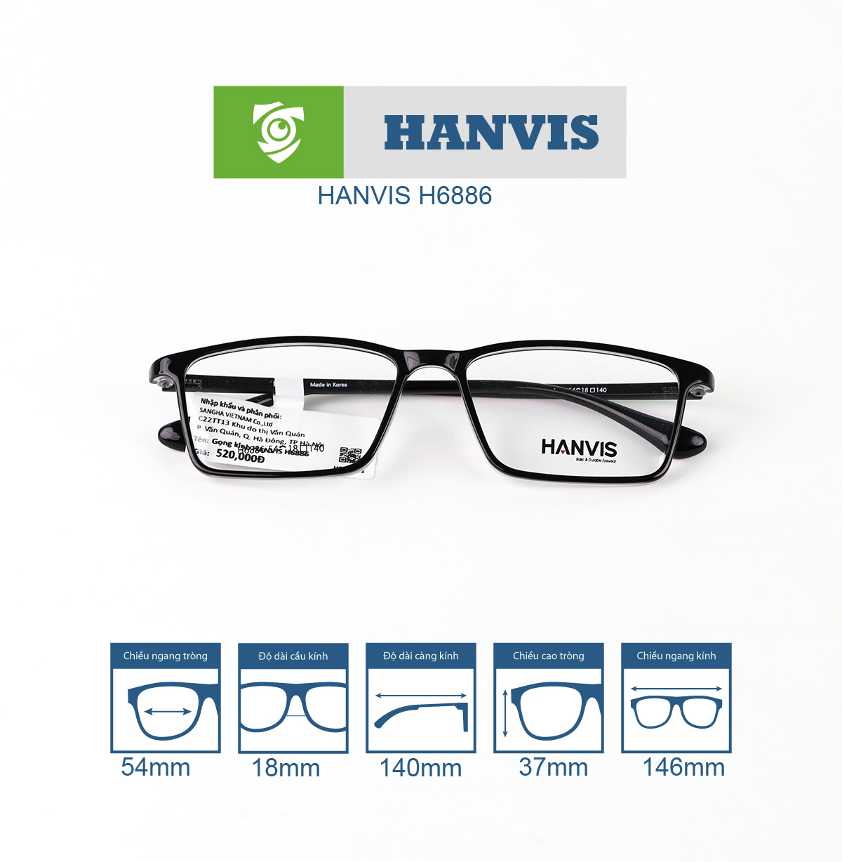 Gọng kính HANVIS H6886 - Ảnh 12