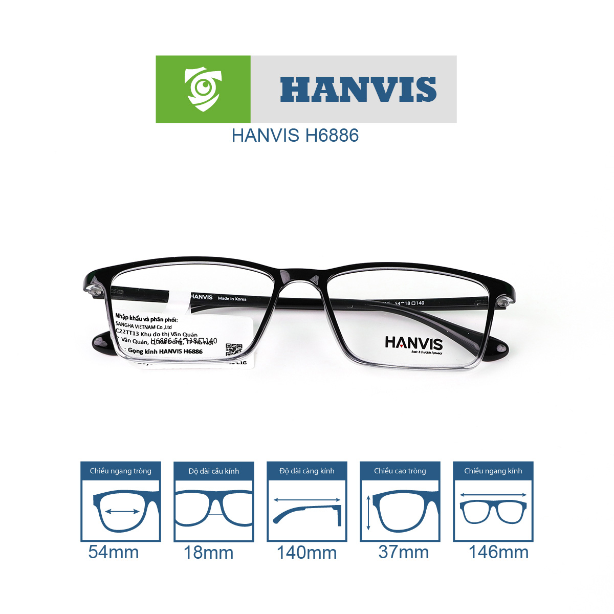 Gọng kính HANVIS H6886 - Ảnh 11