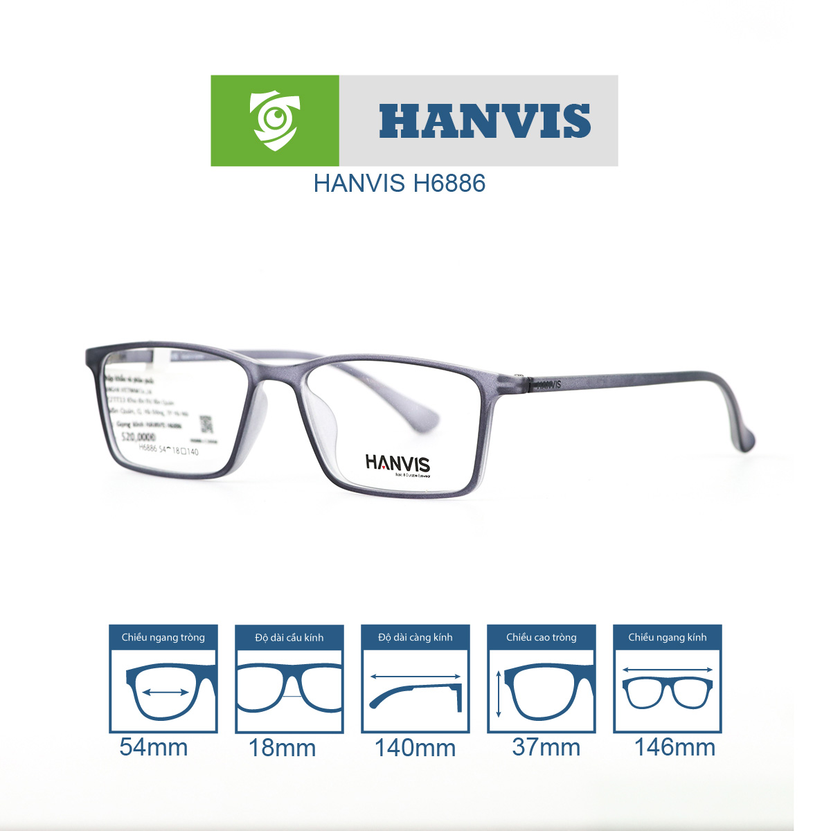 Gọng kính HANVIS H6886 - Ảnh 10