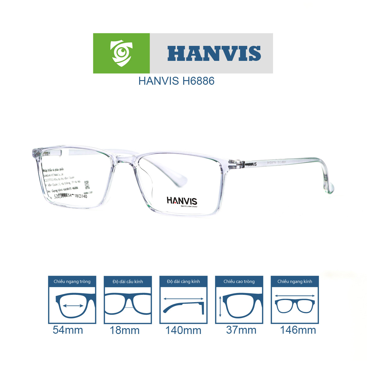 Gọng kính HANVIS H6886 - Ảnh 9