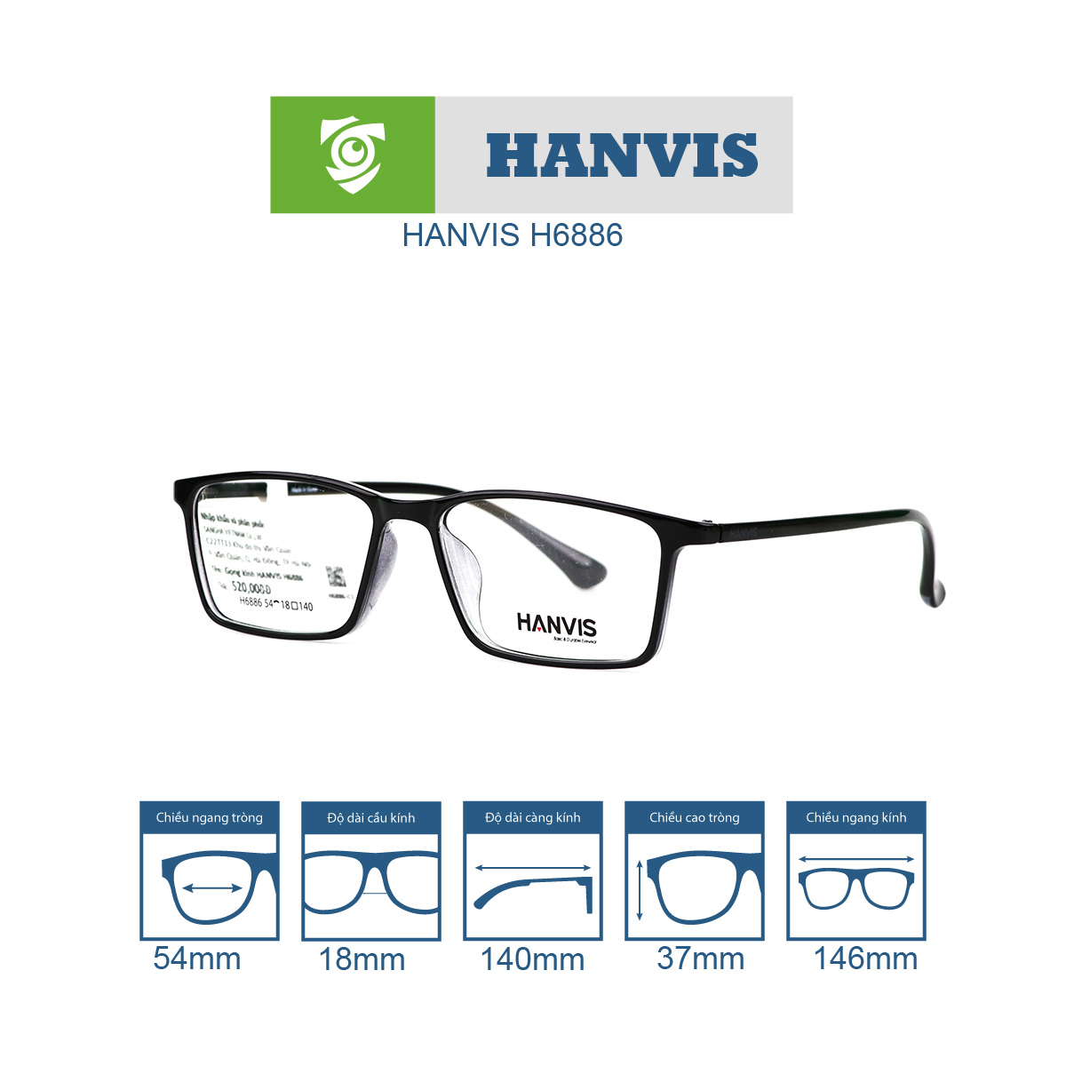 Gọng kính HANVIS H6886 - Ảnh 6