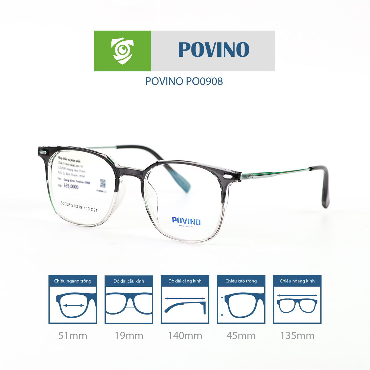 Gọng kính POVINO PO0908 - Ảnh 2