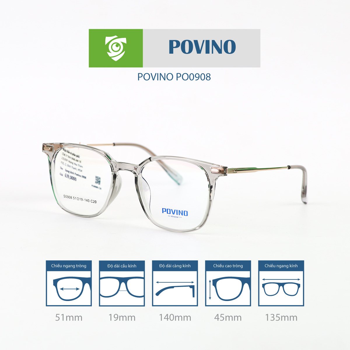 Gọng kính POVINO PO0908 - Ảnh 7