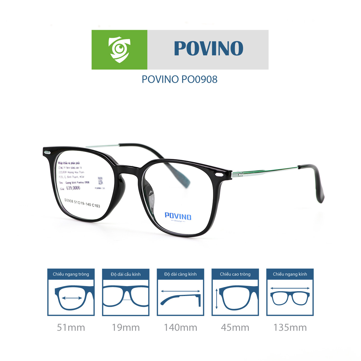 Gọng kính POVINO PO0908 - Ảnh 5