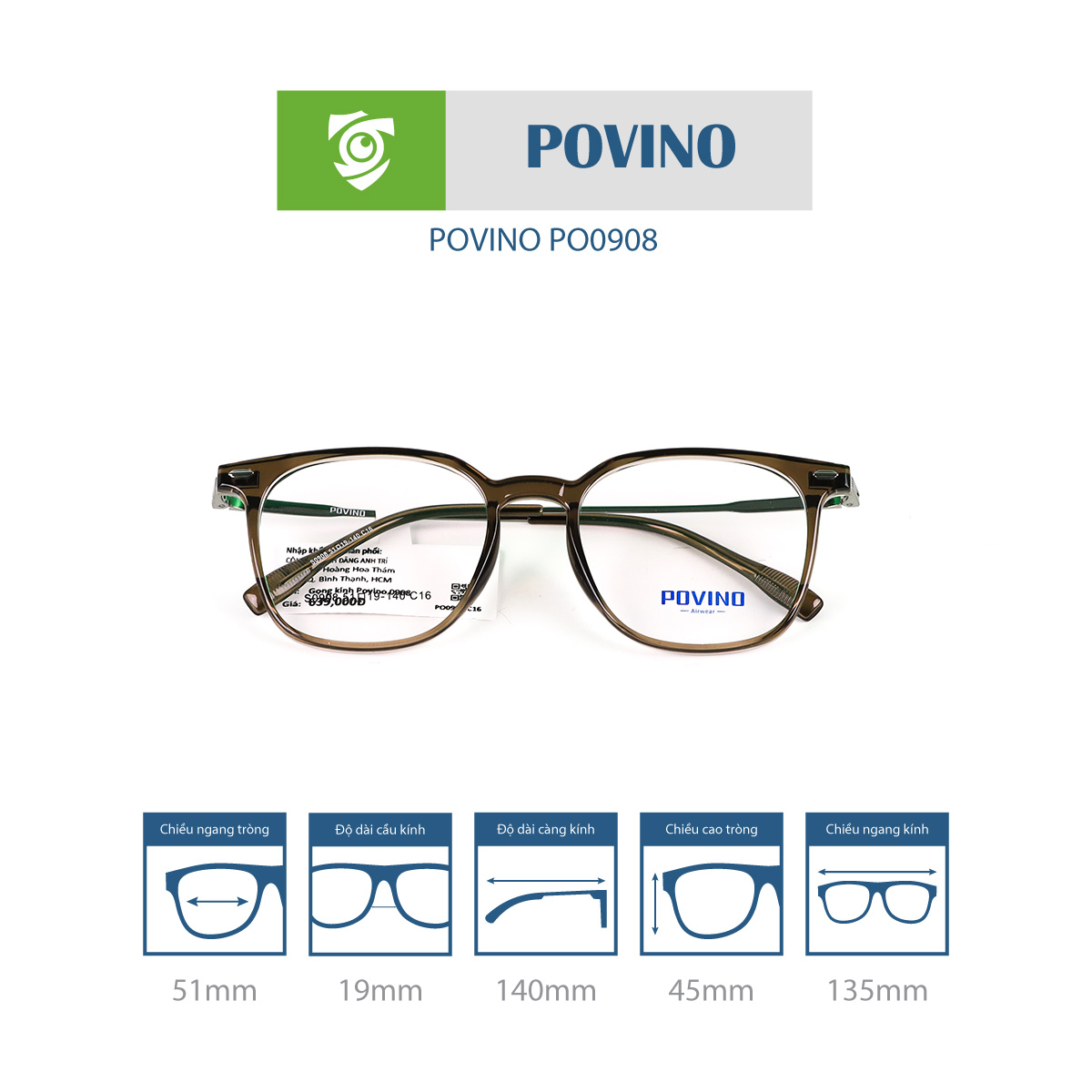 Gọng kính POVINO PO0908 - Ảnh 3