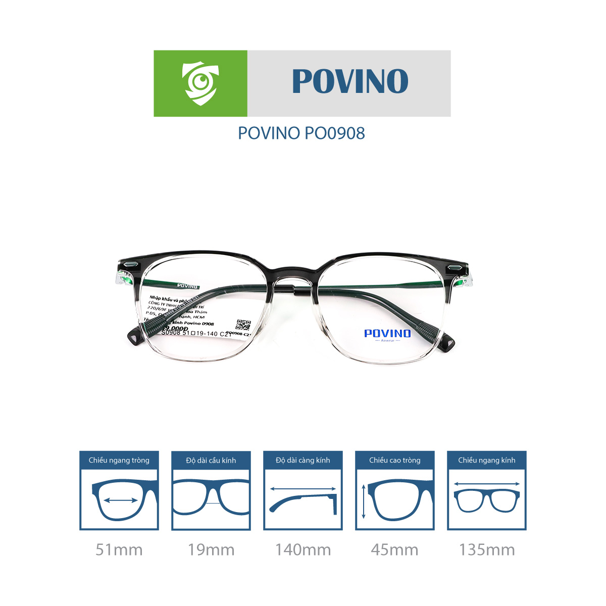 Gọng kính POVINO PO0908 - Ảnh 4
