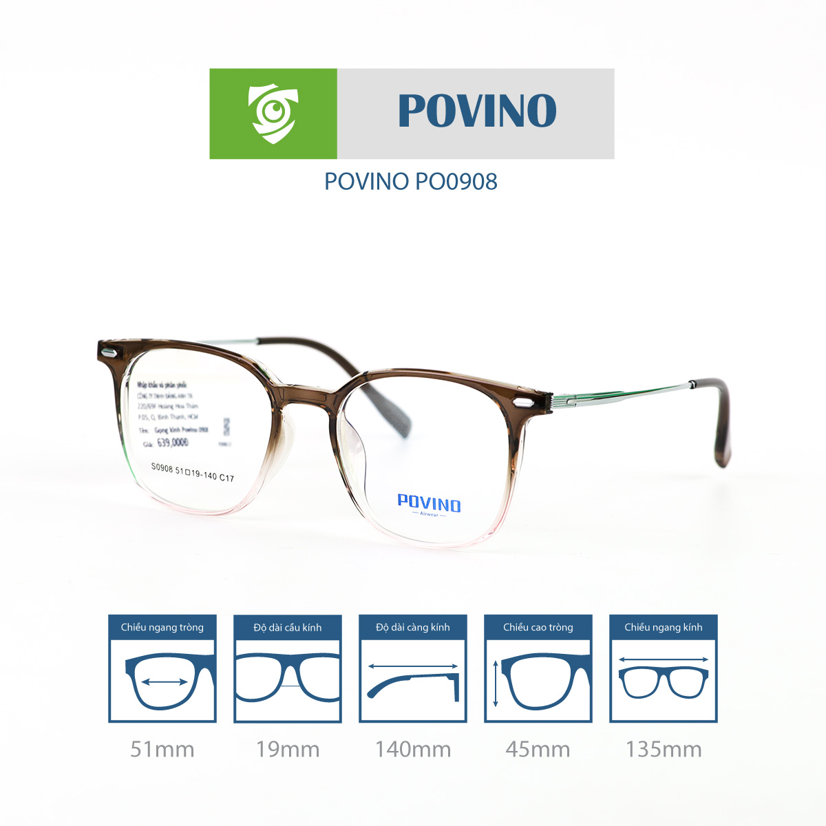Gọng kính POVINO PO0908 - Ảnh 14