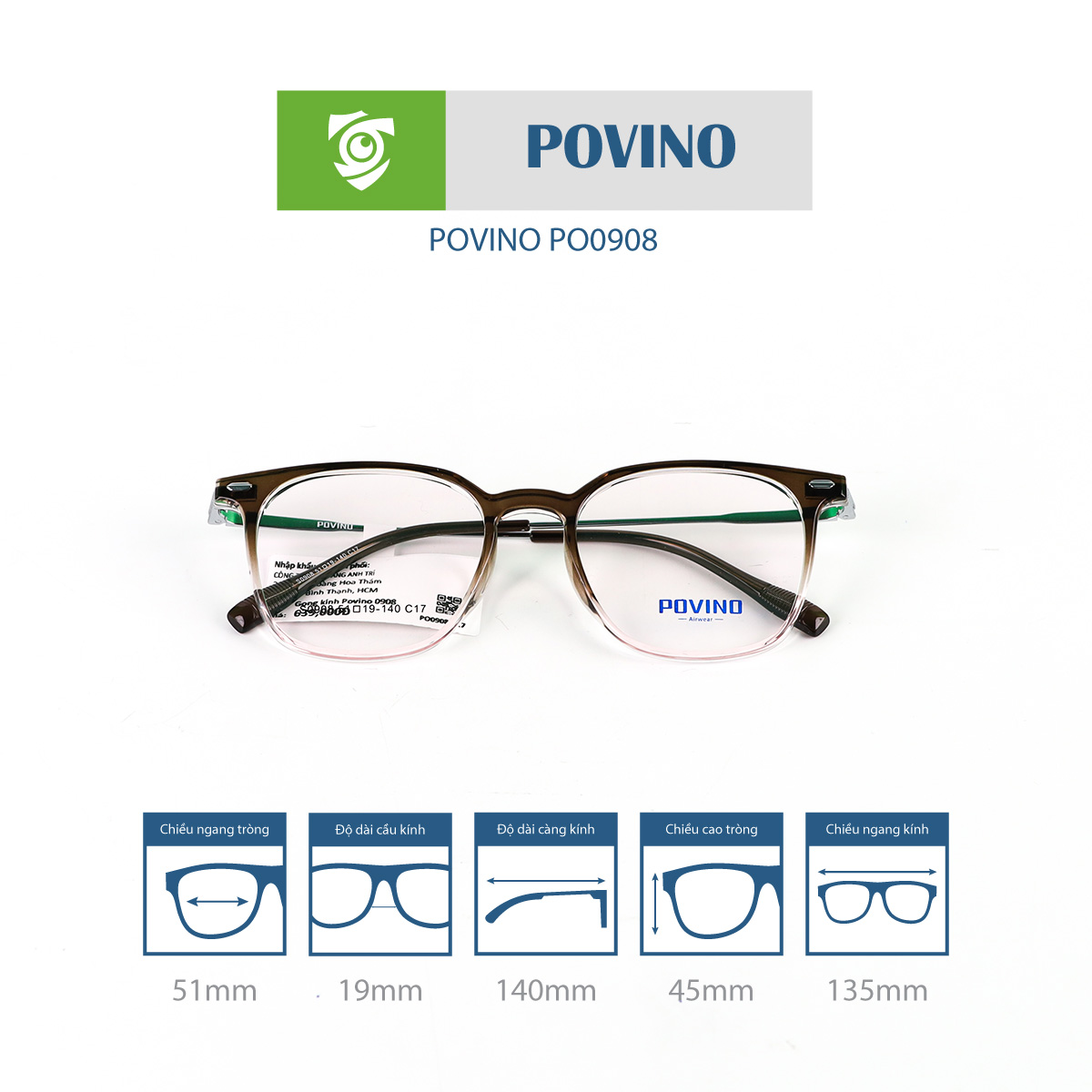 Gọng kính POVINO PO0908 - Ảnh 13