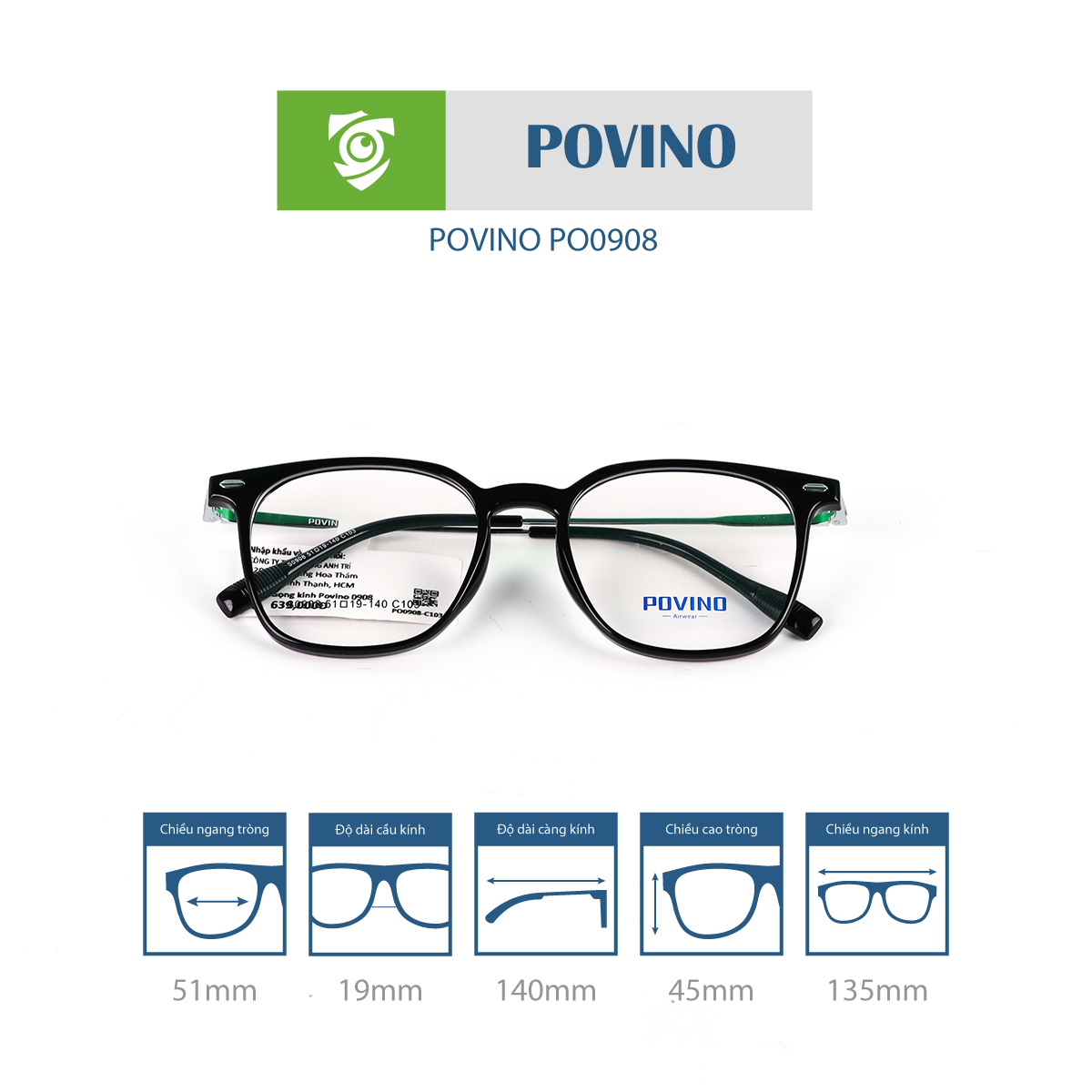 Gọng kính POVINO PO0908 - Ảnh 12