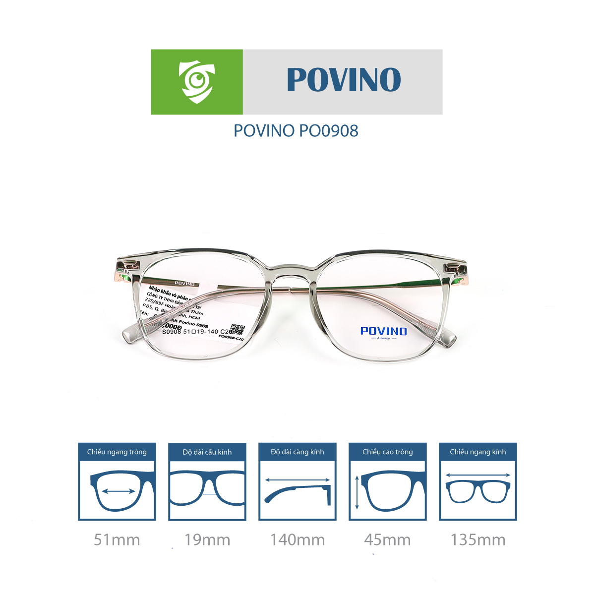 Gọng kính POVINO PO0908 - Ảnh 11