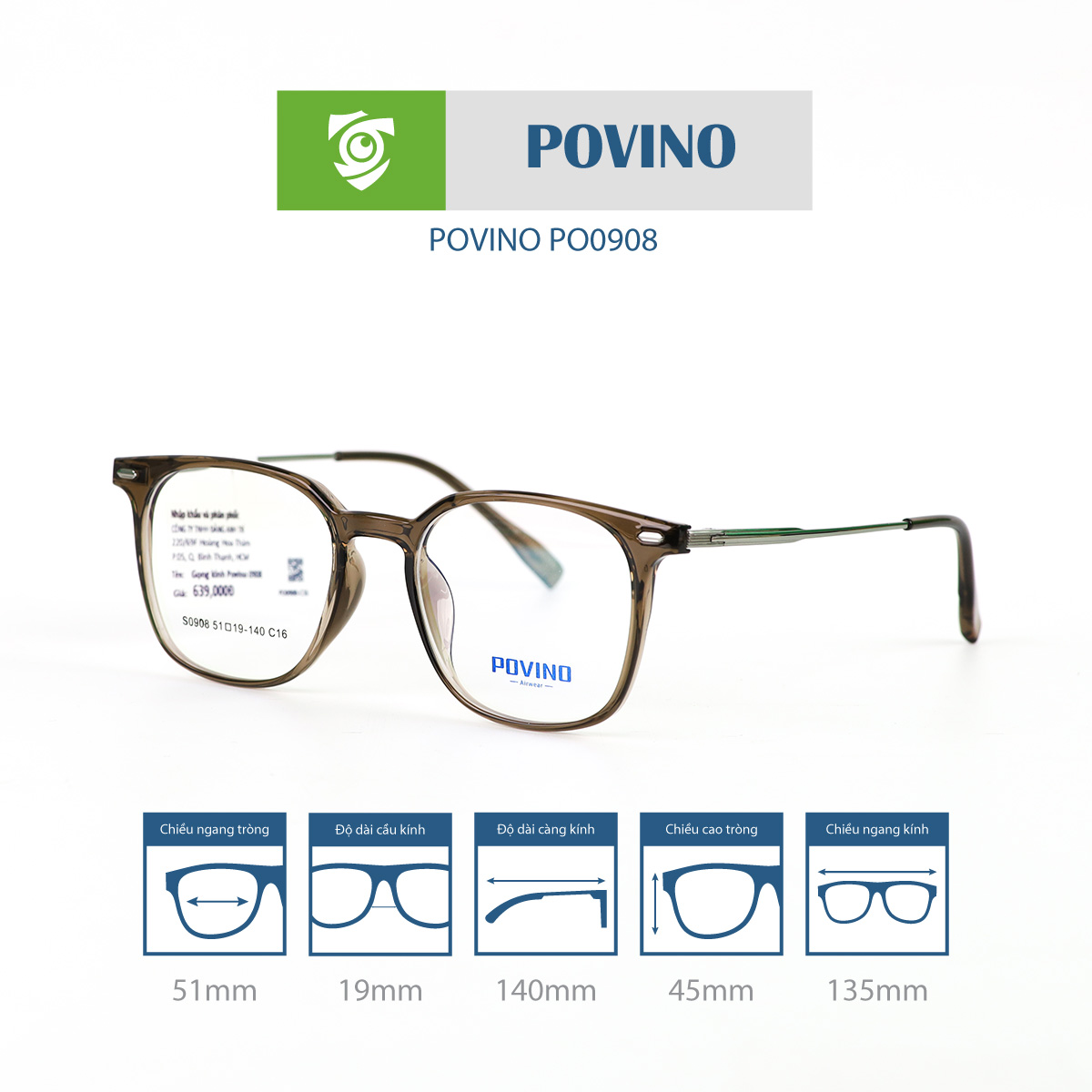Gọng kính POVINO PO0908 - Ảnh 9
